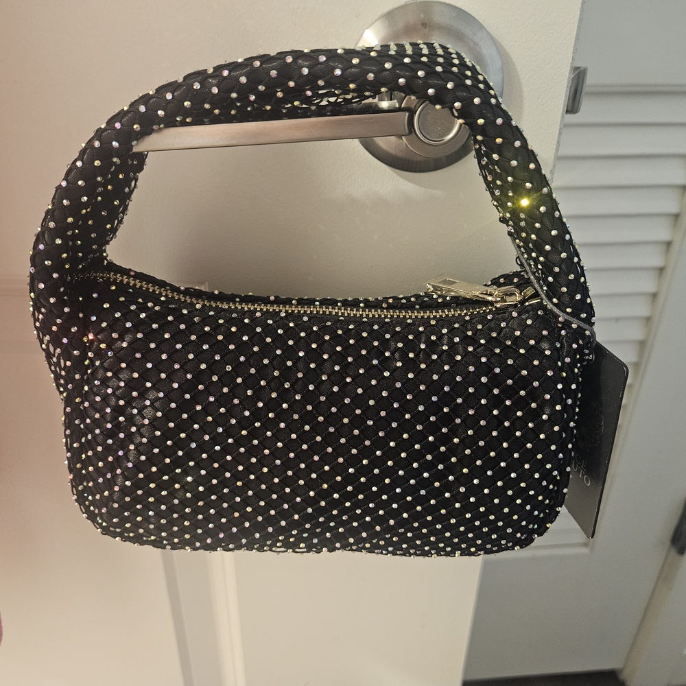 Vince Camuto CRYSTAL and Black Mini Evening Bag.